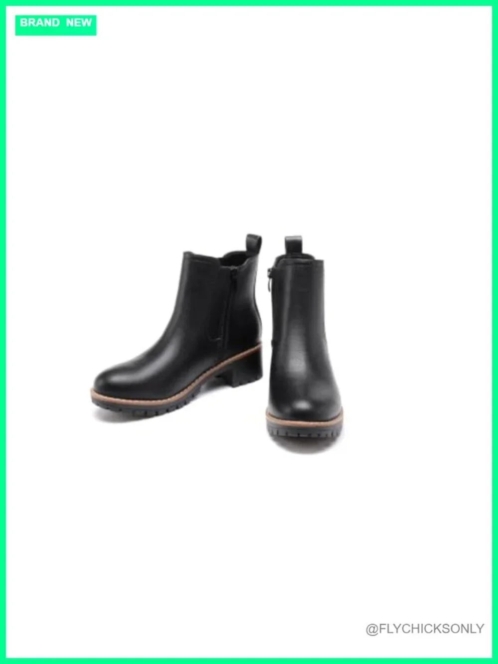 Chunky Heel Chelsea Ankle Booties Slip-On Faux Leather Casual Boots
